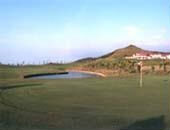 outdoor view of a green golf course landscape