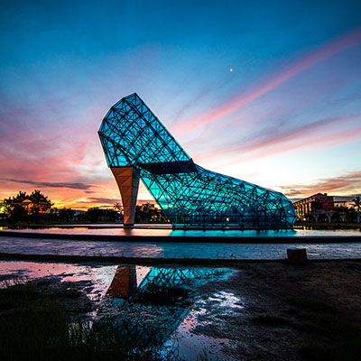 Sunrise at High-Heel Wedding Church