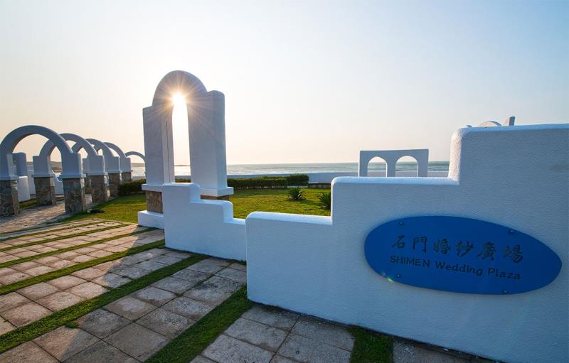 A series of white arches and walls